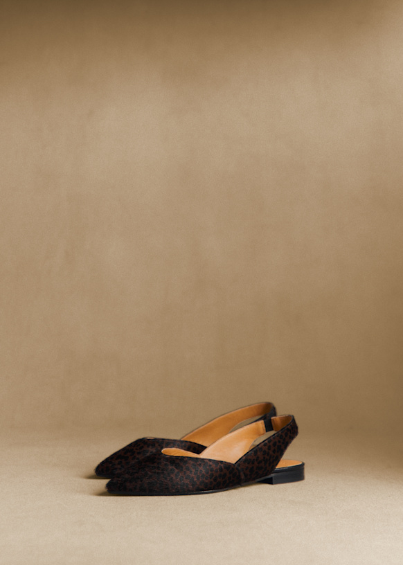 Cassy Ballerinas - Brown Multi - Pony effect cowhide leather - Sézane