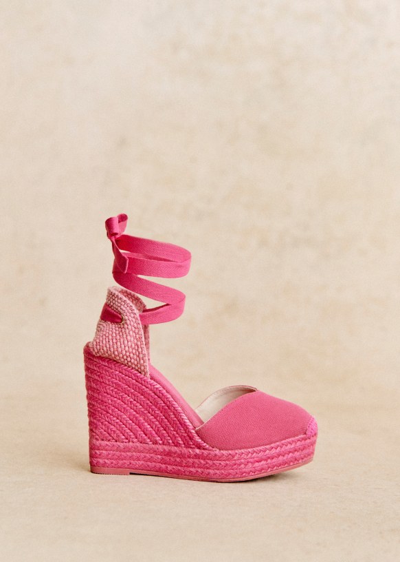 Tania High Espadrilles Fuchsia Cotton Sezane