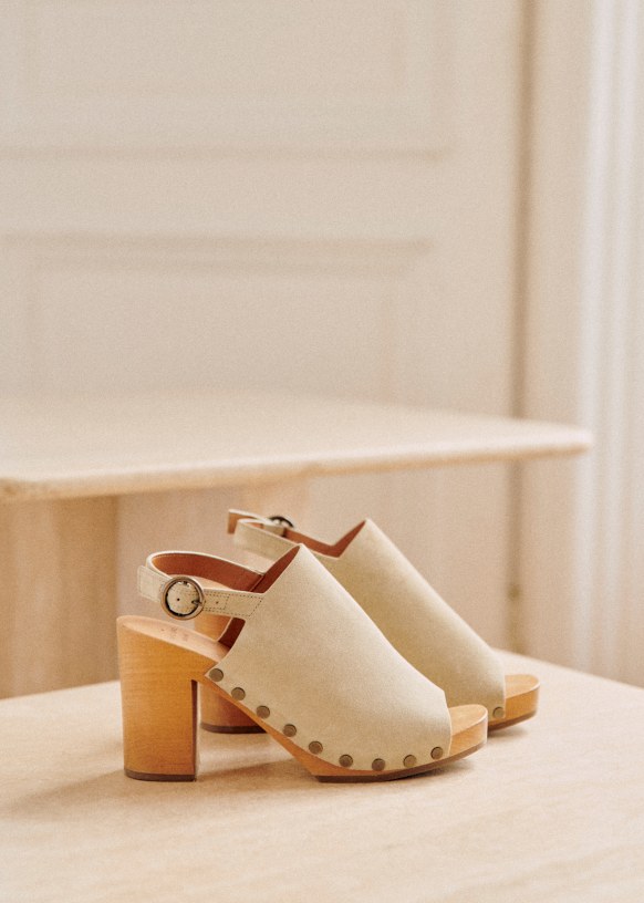 Real Suede Studded Square Toe Sling Back Clogs | Nasty Gal