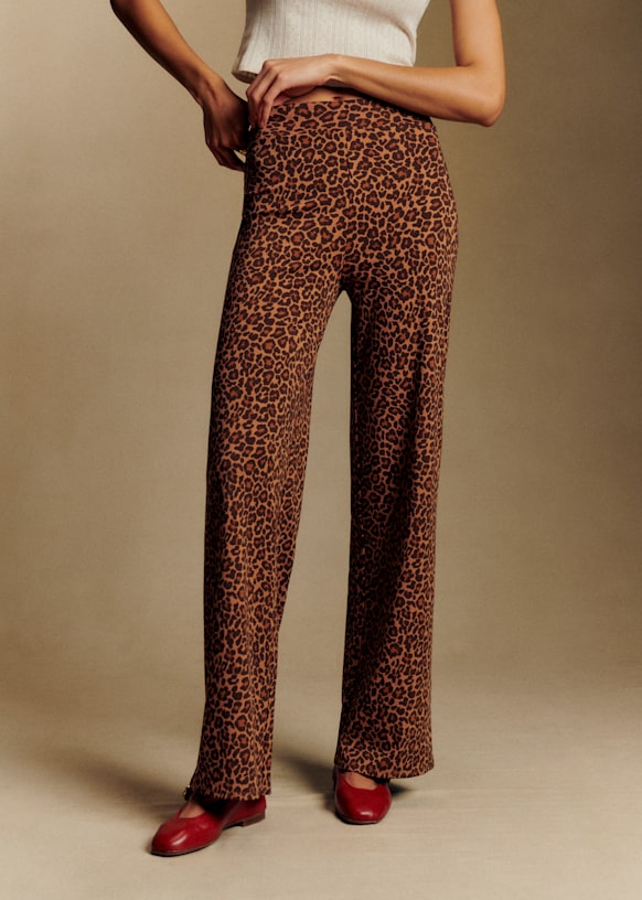 Livio Trousers - Leopard Print - Viscose - Sézane