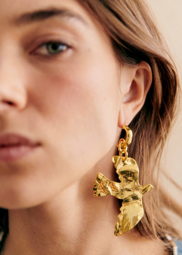 Bird Earrings - Sézane x Pangea - Gold - Brass - Octobre