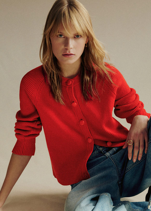 Isaure カーディガン - レッド - ソリダリティクリエーション