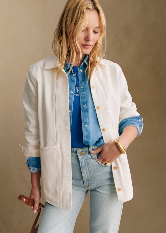 Sezane Will Jacket Ecru セザンヌのコットンジャケットM Will Jacket - Ecru - Organic cotton - organic textile - Sézane