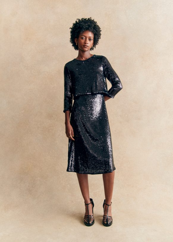 Ebana Dress - Navy sequins