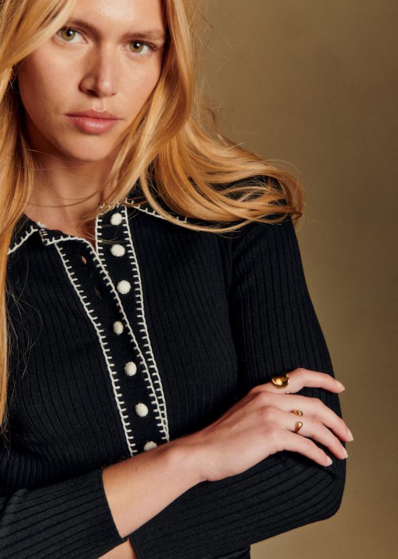 Pull Armelle - Noir / Écru