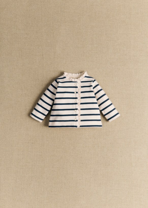 Marinière Maëlle - Écru / Marine - Coton biologique - textile biologique - Sézane