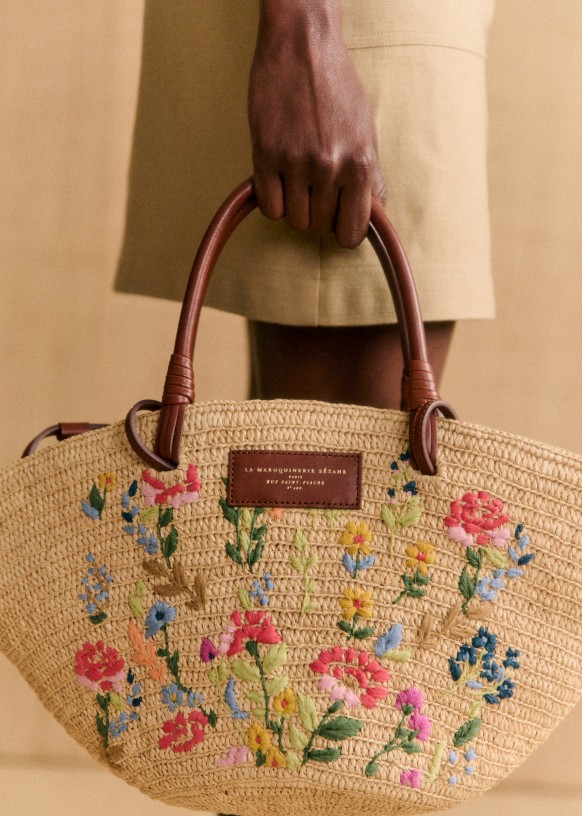 Sezane straw bag online