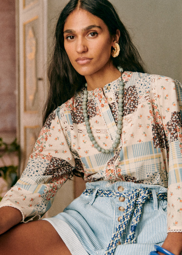 Easton Shirt - Floral Patchwork - Sézane
