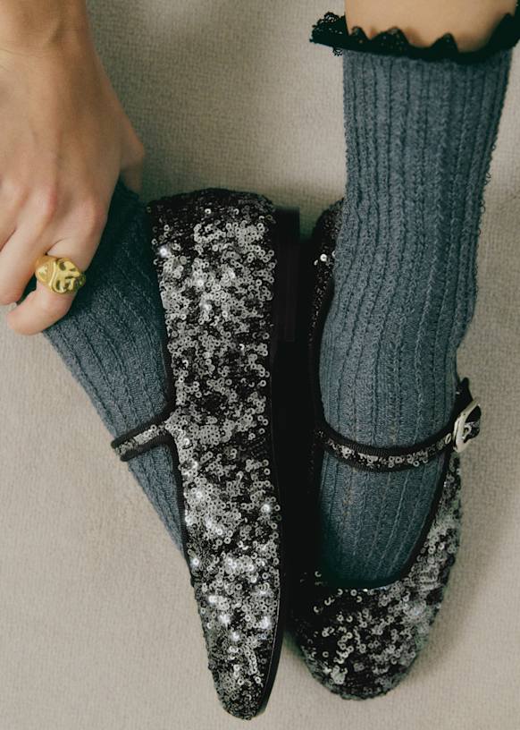 Valentin バレリーナ - スムースレッド - シープレザー - Sézane