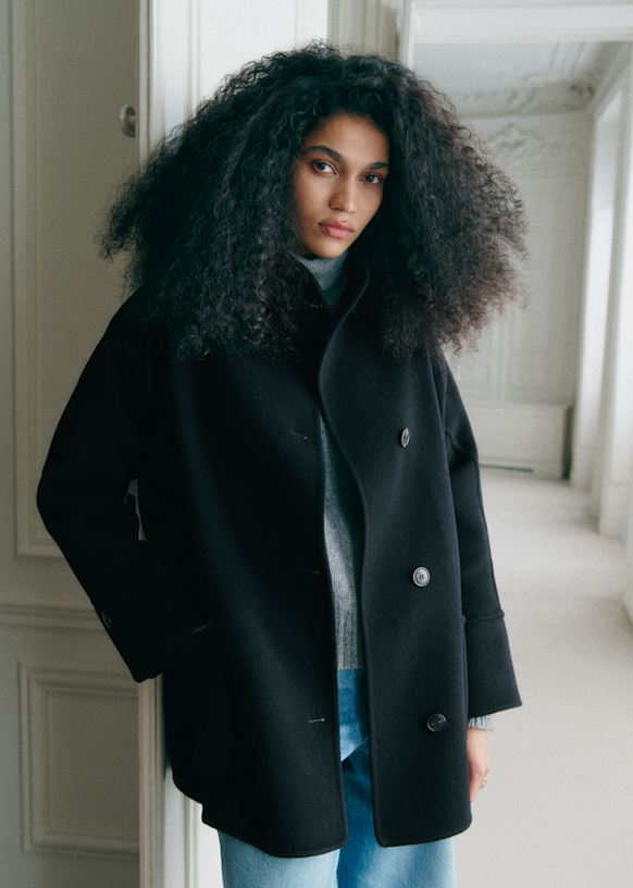 Manteau Rafael - Noir - Laine - Sézane