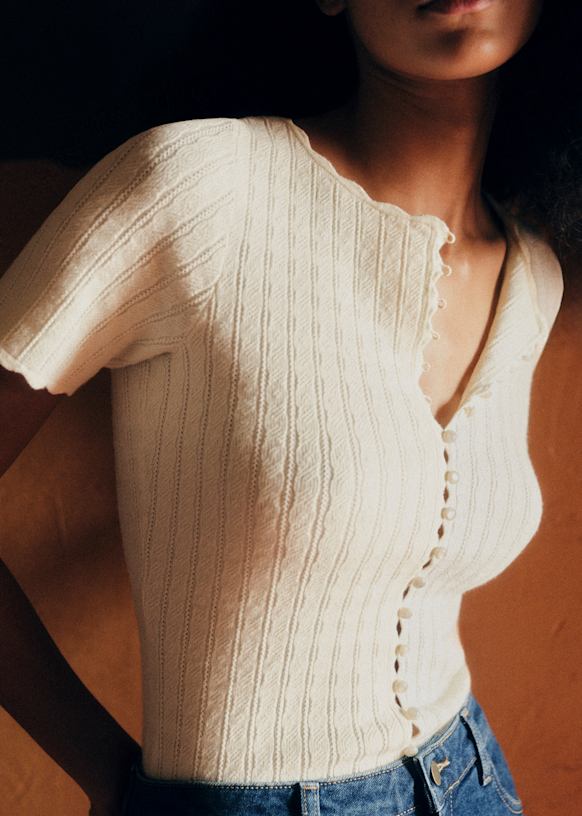 Doriane Cardigan - Cream - Viscose ECOVERO™ LENZING™ - Sézane
