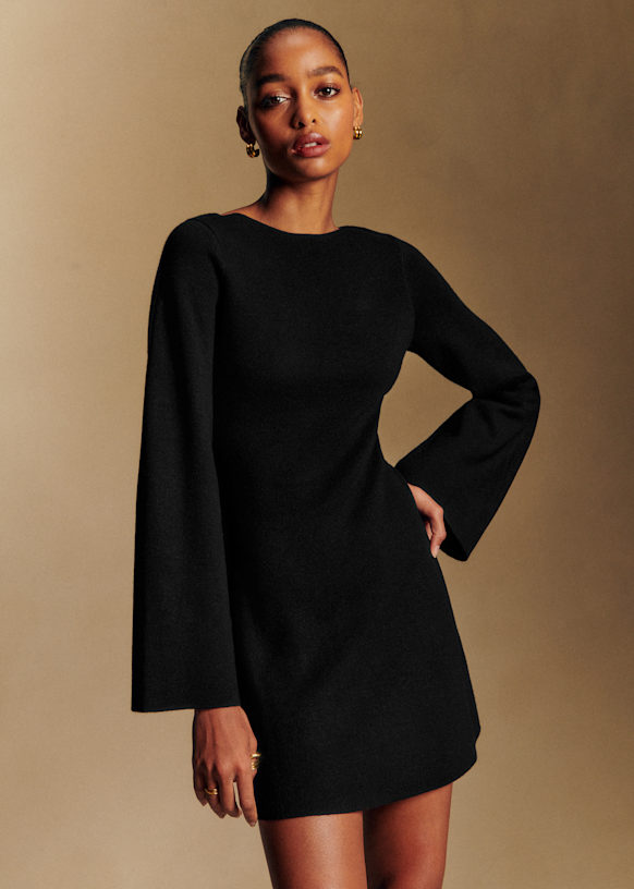 Vestido Kasia - Negro - Lana Merino - Sézane