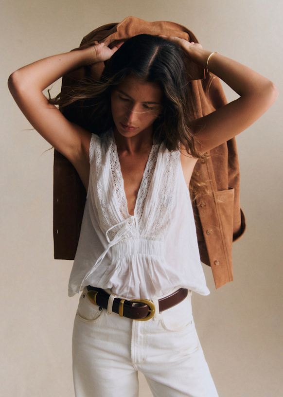 Anni Blouse - Ecru - Organic Cotton - Sézane display picture 3