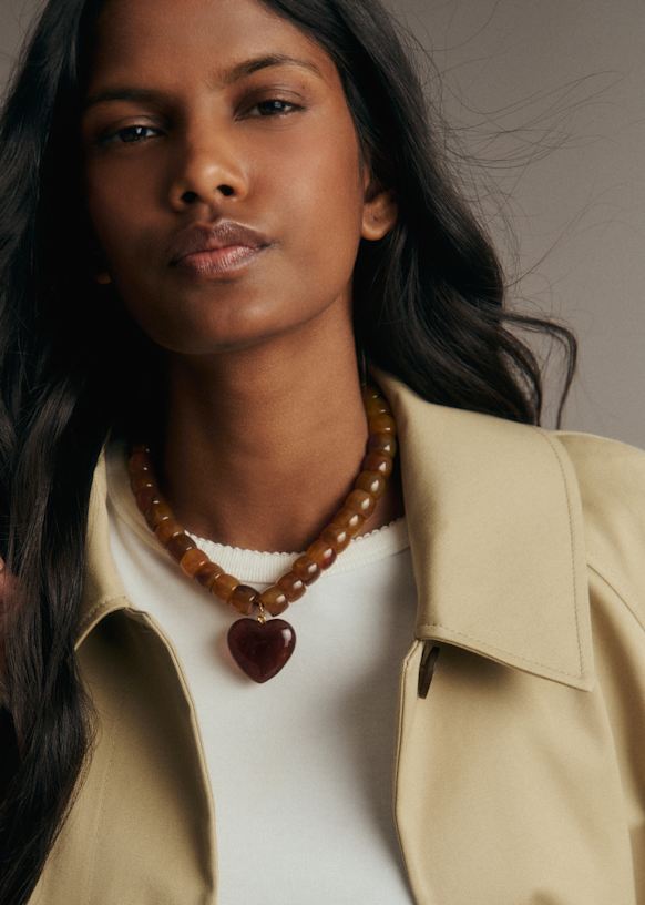 Claude Necklace - Caramel - Resin - Sézane