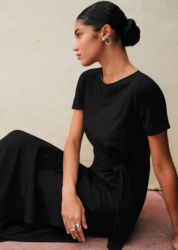 Pippa ドレス - ブラック - オーガニックコットン - オーガニック繊維