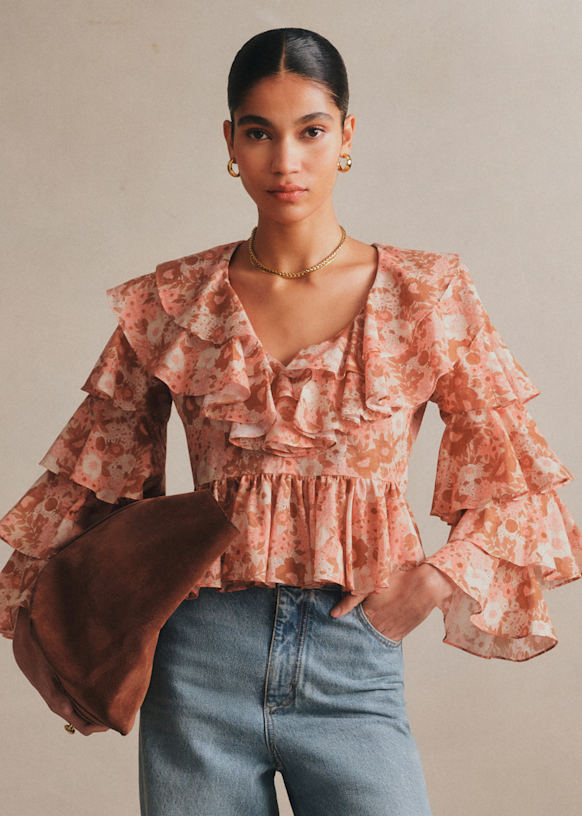 ABELY Blouse - Gioia Print - Organic cotton - organic textile - Sézane