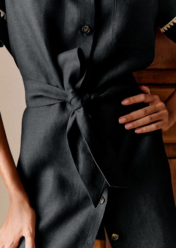Ana Dress - Black - Linen - Sézane
