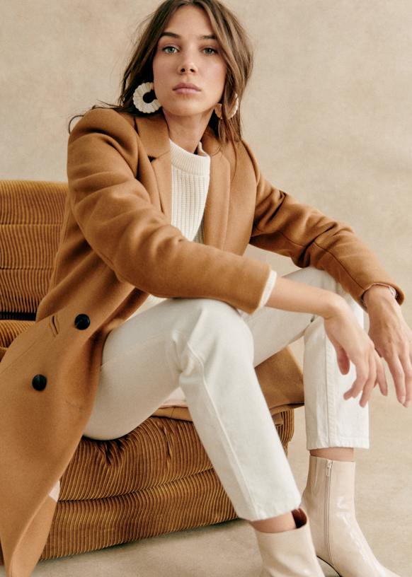 Manteau Johnson Camel Laine vierge Sezane