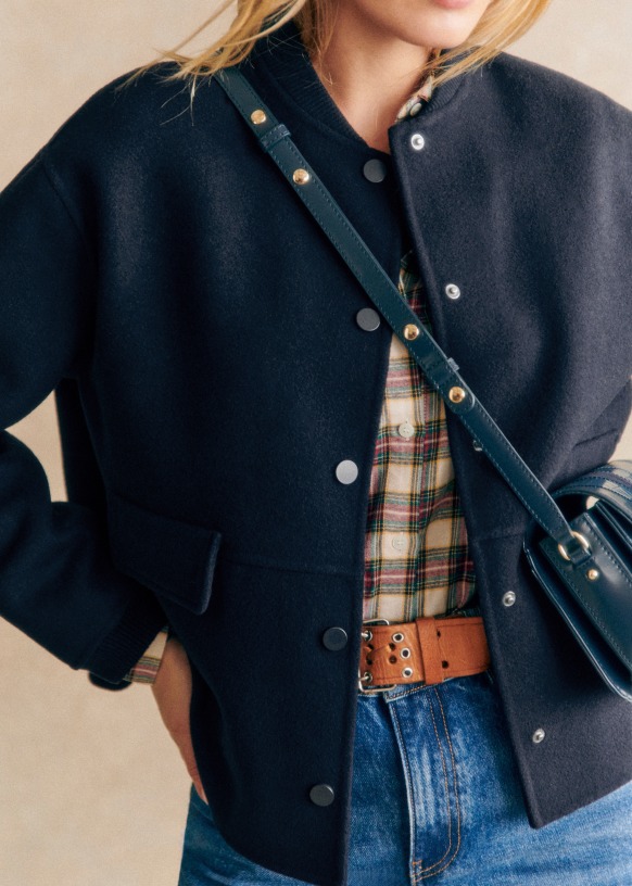 Will Jacket - Multicoloured houndstooth - Wool - Sézane