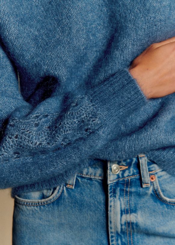sezane モヘヤ セーター Stacy Jumper - Washed Blue - Kid mohair - Sézane