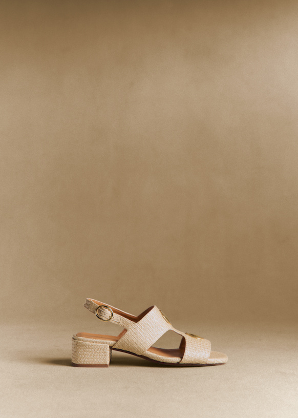 LYANA Sandals - Honey Snake - Goat Leather - Sézane