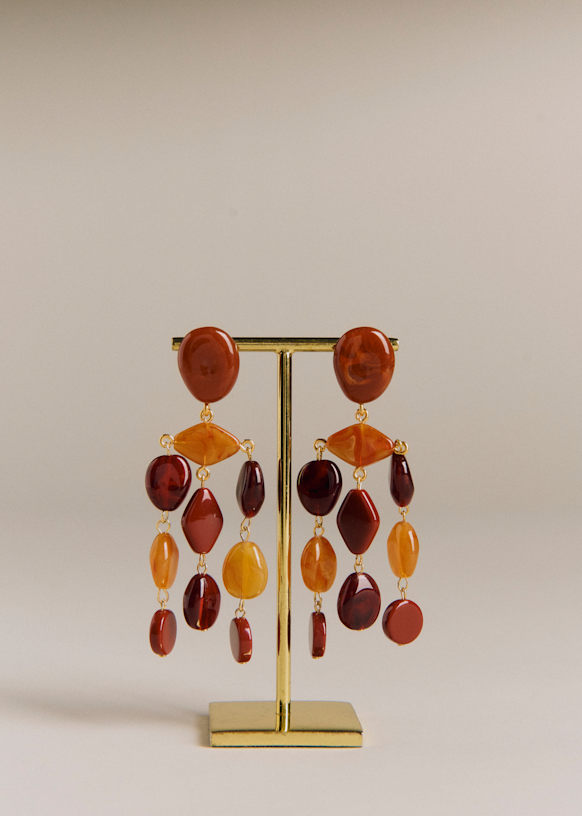 Joanna ピアス - マルチブラウン - 樹脂 - Sézane