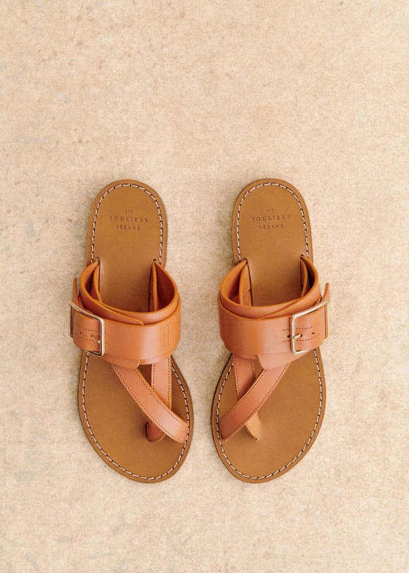 Low Freya Sandals Sezane Smooth Heritage Honey 39 Woman