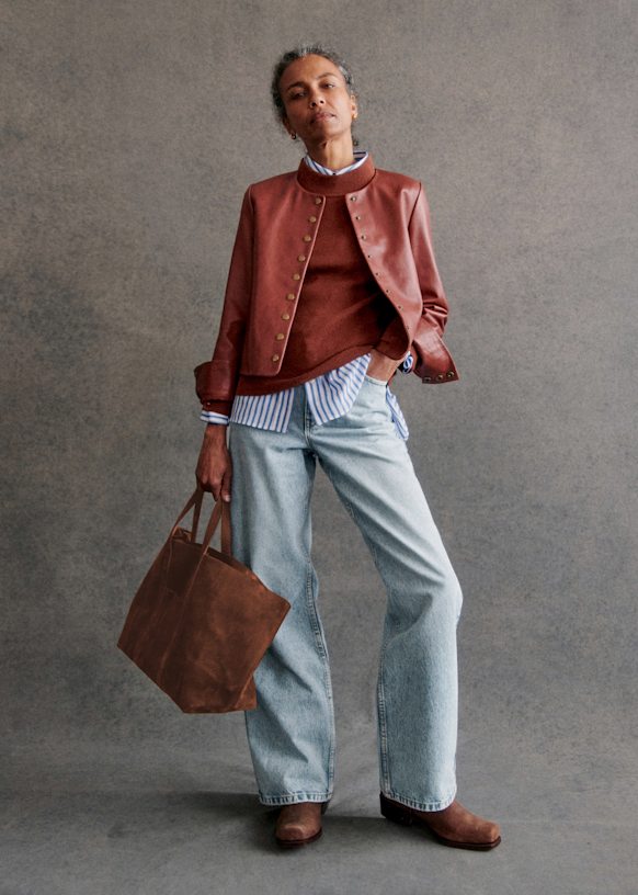 Veste Émilie En Velours Rouge De La Marque Sezane - Taille 38, Style Chemise à Boutons - Neuf Sans étiquettes