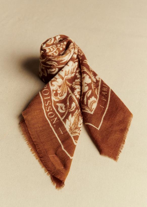Maryse Scarf - Sézane x Antoinette Poisson - Large Poppies Coffee