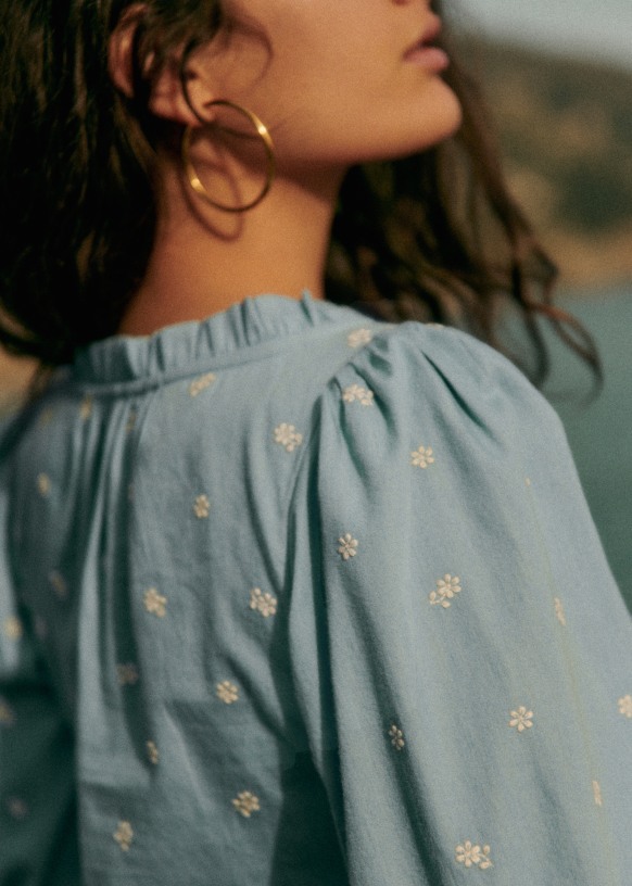 Kellia Shirt - Denim - Organic cotton - organic textile - Sézane