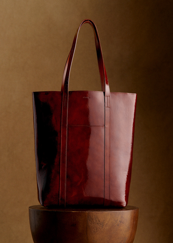 The Tote - Patent Mahogany - Bovine leather - Sézane