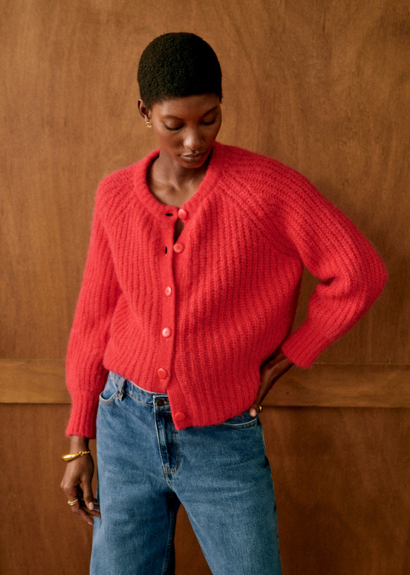 レビュー高評価の商品!の商品をすべて - Cardigan Emile Red Éditions Octobre - Alpaca - トップス