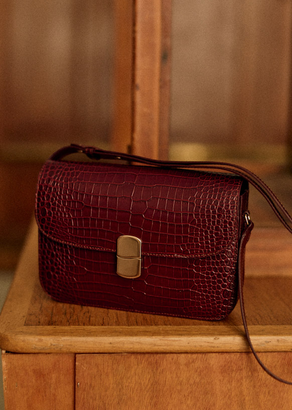 Sac Milo Classique Marron Python Sezane