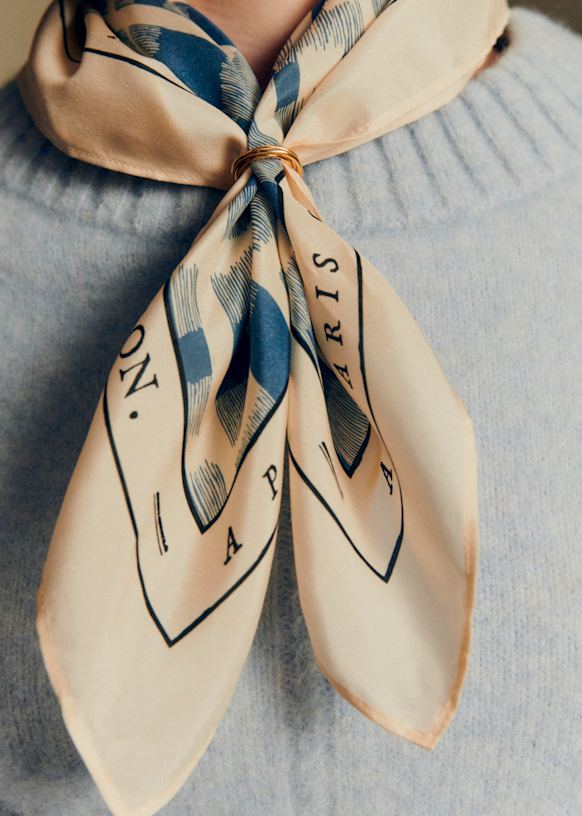 Cléopatra Scarf - Sézane x Antoinette Poisson - Red and Ecru