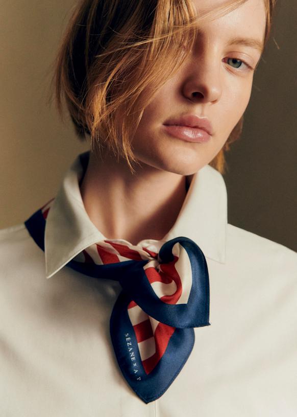 Cléopatra Scarf - Sézane x Antoinette Poisson - Red and Ecru