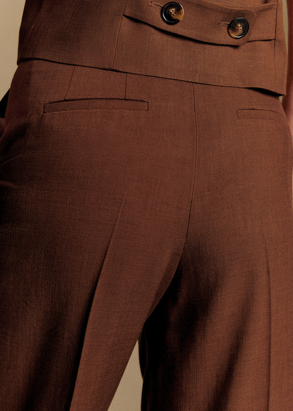 Théophile Trousers Chocolate Viscose ECOVERO™ LENZING™ Sézane