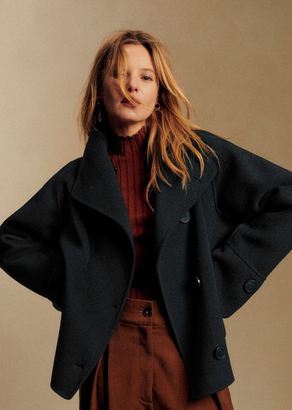 Mervin コート - ブラック - ウール - Sézane