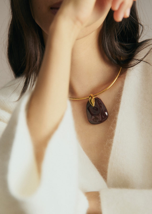 Vittoria Necklace - Gold And Brown - Resin - Sézane