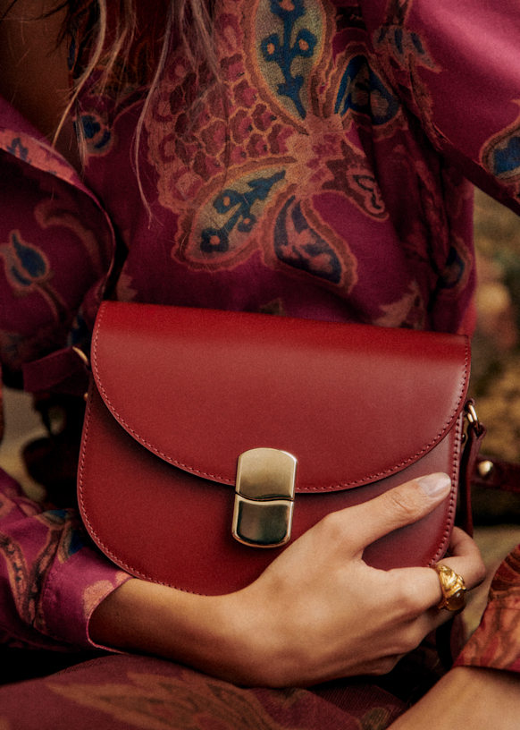 Claude Bag - Icy carmine red - Bovine leather - Sézane