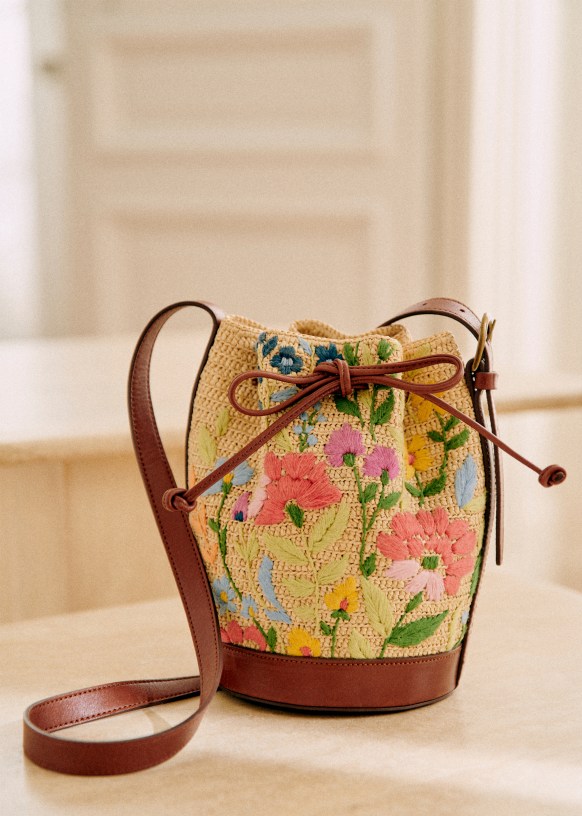 Mini Zélie Bucket bag - Natural Raffia - Raffia - Sézane
