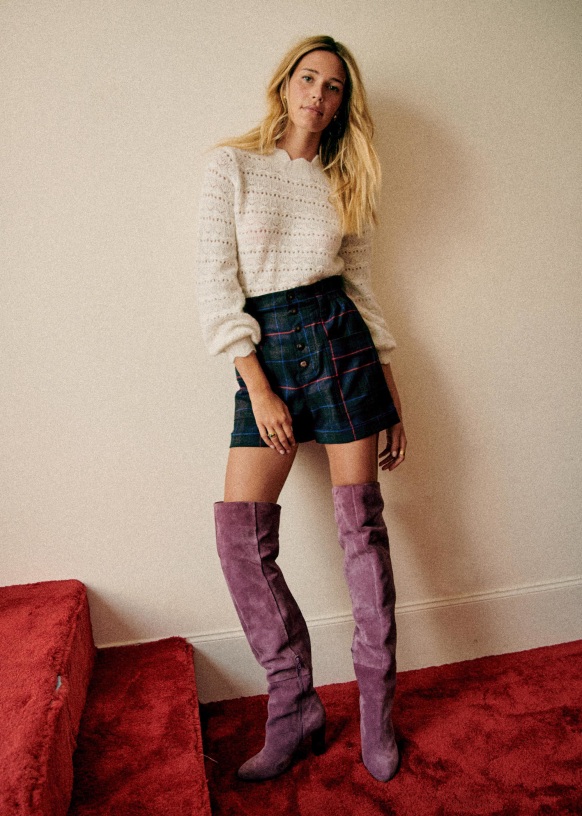 Ellis ショートパンツ - シルバー - レザー - Sézane