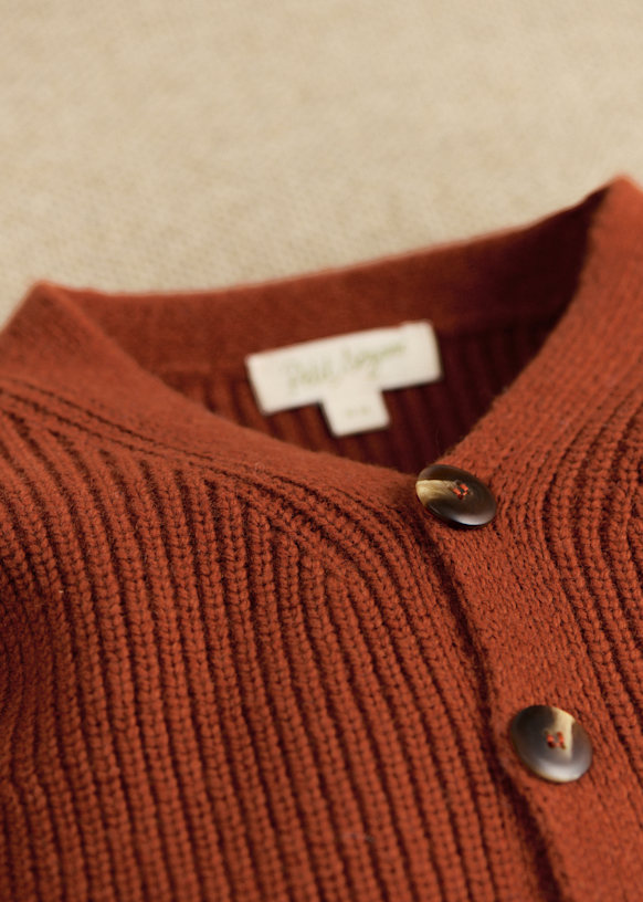 Sezane 半袖カーディガン コーラル（レッド系） オーガニックコットン Sezane 半袖カーディガン コーラル（レッド系） オーガニック