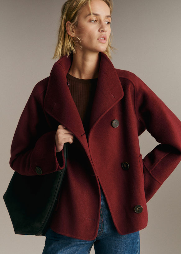 Mervin コート - ボルドー - ウール - Sézane