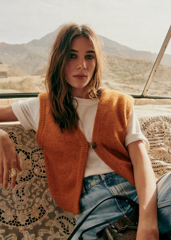SEZANE カーディガン Maxime Cardigan - Ochre - Baby Alpaca - Sézane