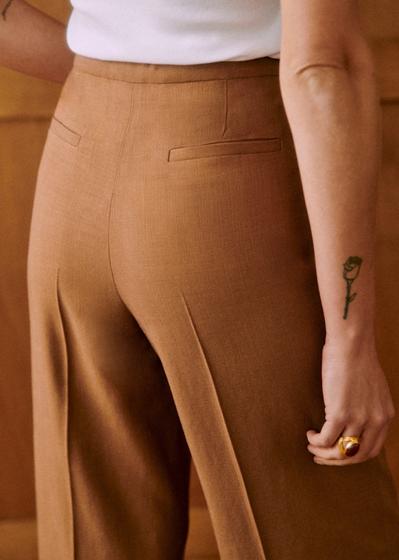 豪華 Emilio Trousers - Hazelnut - Viscose ECOVERO™ LENZING™ - Sézane パンツ