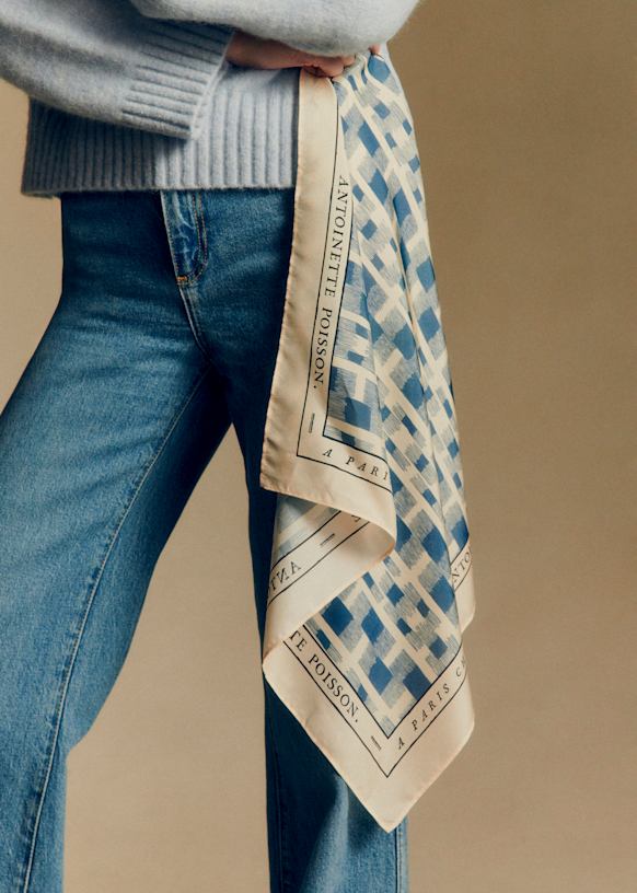 Cléopatra Scarf - Sézane x Antoinette Poisson - Red and Ecru