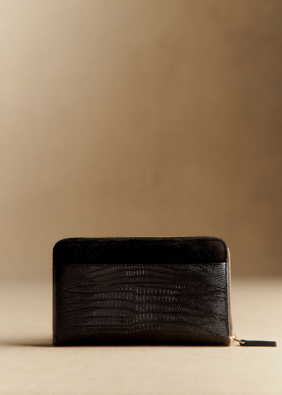 Victoria Wallet - Chocolate Crocodile Print - Crocodile-embossed