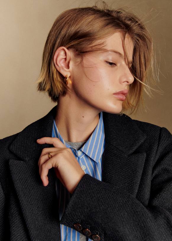 Jack Jacket - Camel Herringbone - Recycled wool - Sézane
