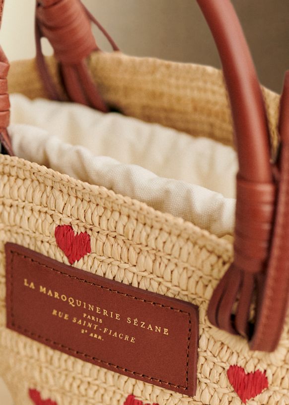 Justine Mini Basket Bag - Natural Raffia - Raffia - Sézane