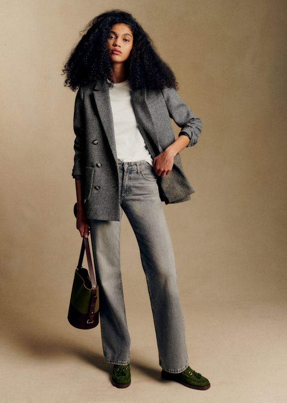 SEZANE ネイビージャケット Michele Jacket - Navy - Recycled polyester - Sézane